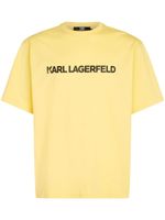 Karl Lagerfeld t-shirt en coton biologique à logo imprimé - Jaune