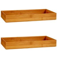 2x Stuks Kast/lade/make-up organizers bamboe hout bakje 38 x 15 x 5 cm - thumbnail