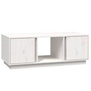 The Living Store houten salontafel - Massief grenenhout - 110 x 50 x 40 cm - wit