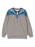 Marcelo Burlon County Of Milan Kids sweat en coton mélangé à imprimé Wings - Gris - thumbnail