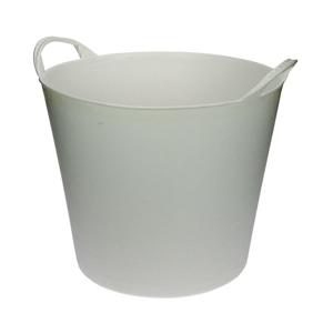 Flexibele opbergmand - wit - kunststof - 20 liter - 35 x 30 cm - wasmand/emmer