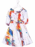 MSGM Kids robe à effet taches de peinture - Blanc - thumbnail