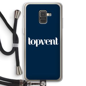Topvent Navy: Samsung Galaxy A8 (2018) Transparant Hoesje met koord