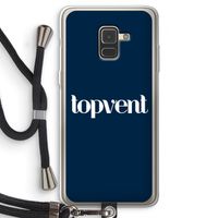 Topvent Navy: Samsung Galaxy A8 (2018) Transparant Hoesje met koord