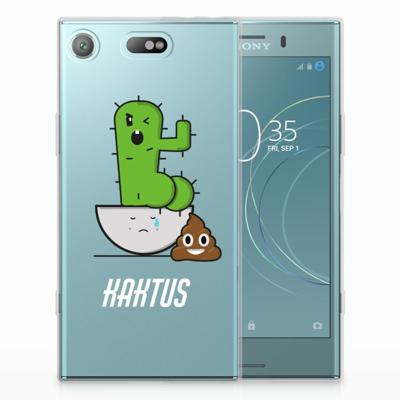 Sony Xperia XZ1 Compact Telefoonhoesje met Naam Cactus Poo