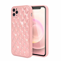 iPhone 11 Pro Max hoesje - Backcover - Luxe - Diamantpatroon - TPU - Roze - thumbnail