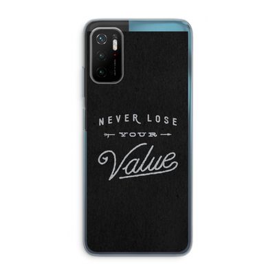 Never lose your value: Xiaomi Poco M3 Pro 5G Transparant Hoesje