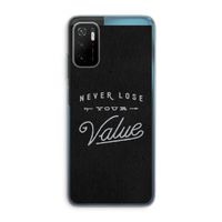 Never lose your value: Xiaomi Poco M3 Pro 5G Transparant Hoesje