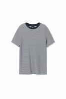 Gestreept T-shirt met details. - BLUE - L