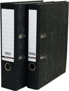 Ordner budget 80 mm A4 karton gewolkt zwart