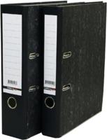 Ordner budget 80 mm A4 karton gewolkt zwart