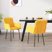 Eetkamerstoelen 2 st fluweel geel
