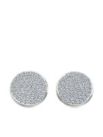 ALINKA puces d'oreilles Black Caviar en or blanc 18ct ornées de diamants - Argent