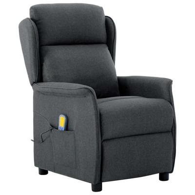 Massagestoel met kussen Donkergrijs 67.5 x 93.5 x 101.5 cm Stof