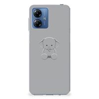 Motorola Moto G14 Telefoonhoesje met Naam Grijs Baby Olifant - thumbnail