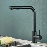 FlexiJet Zwarte Uittrekbare Keukenkraan