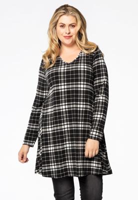 Yoek Tunic TARA wide bottom | Zwart | Maat 58/60