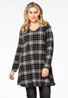 Yoek Tunic TARA wide bottom | Zwart | Maat 54/56