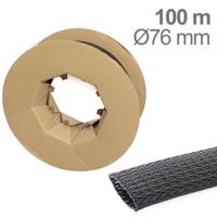 TRU COMPONENTS TC-12352576 T24CA047 Gevlochten slang Zwart Polyester 63.5 tot 120.7 mm 100 m