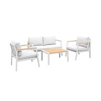 sweeek - Loungeset, 4-zits, 1 bank, 2 fauteuils, 1 salontafel