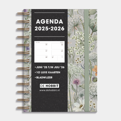 A5 Ringband Agenda 2025-2026 Aquarel Bloem