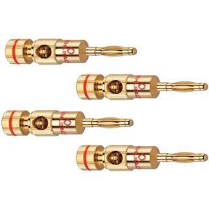 Oehlbach 3002 Luidsprekerconnector Stekker, recht Aantal polen: 2 Goud 4 stuk(s)