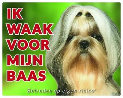 Shih Tzu Waakbord - Ik waak voor mijn baas Shih Tzu Waakbord - Ik waak voor mijn baas
