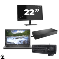 Dell Latitude 7330 - Intel Core i5-12e Generatie - 13 inch - Touch - 16GB RAM - 256GB SSD - Windows 11 Home + 1x 22 inch Monitor