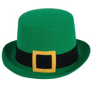 St. Patricksday hoge hoed - groen - 59 cm - wolvilt - volwassenen - Leprechaun