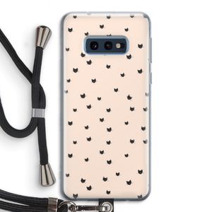 Kleine kattenkopjes: Samsung Galaxy S10e Transparant Hoesje met koord