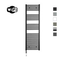 Elektrische Radiator Sanicare HWV Met Wifi 172x60 cm Mat Zwart 1127W Met Thermostaat Chroom Linksonder Sanicare