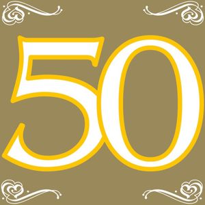 60x Vijftig/50 jaar feest servetten 33 x 33 cm verjaardag/jubileum   -