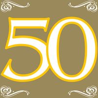 60x Vijftig/50 jaar feest servetten 33 x 33 cm verjaardag/jubileum   - - thumbnail