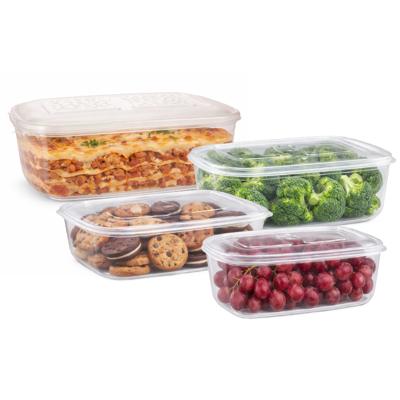 Plasticforte Vershoudbakjes set Classic - 4x stuks - vriezer / magnetron - kunststof - diverse maten