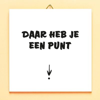 Tegeltje Daar heb je een punt tegel