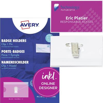 Avery-Zweckform 4820 Naamplaatje (b x h) 90 mm x 54 mm 50 stuk(s)