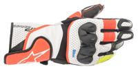 ALPINESTARS SP-2 V3, Race motorhandschoenen, Wit-Rood Fluo-Zwart ALPINESTARS SP-2 V3, Race motorhandschoenen, Wit-Rood Fluo-Zwart