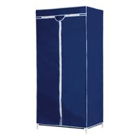 Tijdelijke mobiele kledingkast/garderobekast blauw met rits 160 cm   -