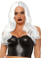 Long Wavy Pruik Winny White
