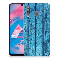 Samsung Galaxy M30 | Bumper Hoesje | Wood Blue