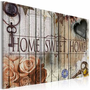 Schilderij - Home sweet home, 3 luik, Multikleur, 3 maten, Premium print