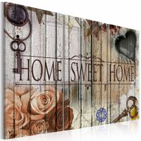 Schilderij - Home sweet home, 3 luik, Multikleur, 3 maten, Premium print