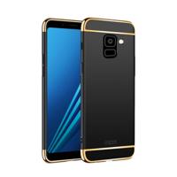 MOFI voor Galaxy A8 PLUS (2018 drie fasen Splicing Full-body ruige PC beschermende back cover Case(Black)