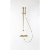 Fortifura Calvi douchekraan met glijstangset met staafhanddouche, gladde doucheslang Geborsteld Messing PVD (Goud) SW767490/SW720570/SW728176/SW720571