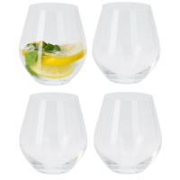 Excellent Houseware Tumbler waterglazen/drinkglazen - 4x stuks - 400 ml - Luxe kristal drinkglazen