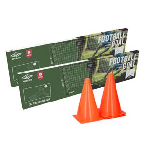 Umbro Voetbalgoal en sportpionnen set - 6-delig - buiten - metaal - voetbal trainingsmateriaal