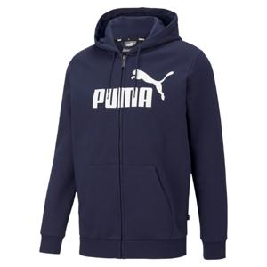 PUMA Essential Big Logo Full-Zip Hoodie Donkerblauw Wit