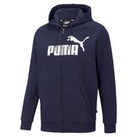 PUMA Essential Big Logo Full-Zip Hoodie Donkerblauw Wit