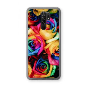 Neon bloemen: Xiaomi Redmi 9 Transparant Hoesje