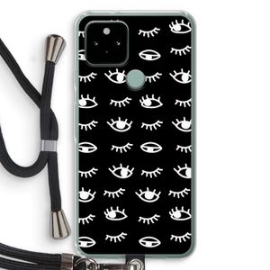 Eye pattern #3: Pixel 5 Transparant Hoesje met koord